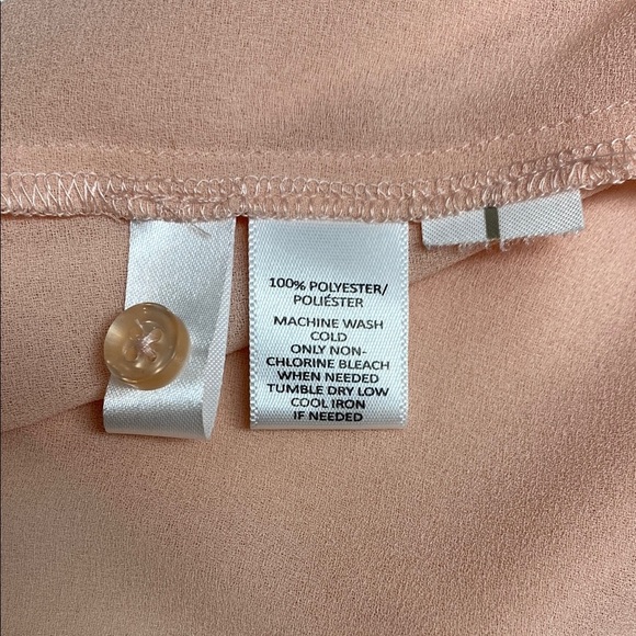 LOFT Blouse Short Sleeve V-Neck Gathered Balletcore Feminine Pink Size Large - Picture 8 of 11